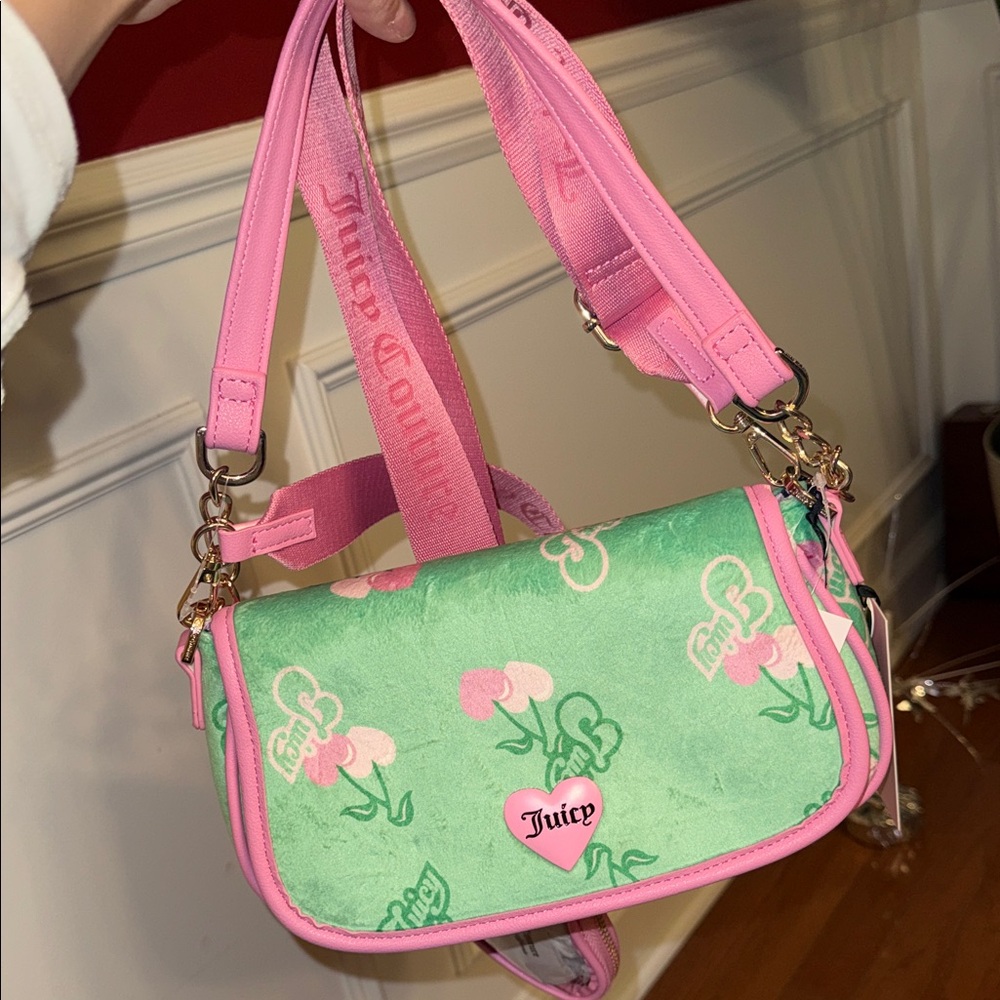 Juicy Couture Pink and Green Shoulder Bag